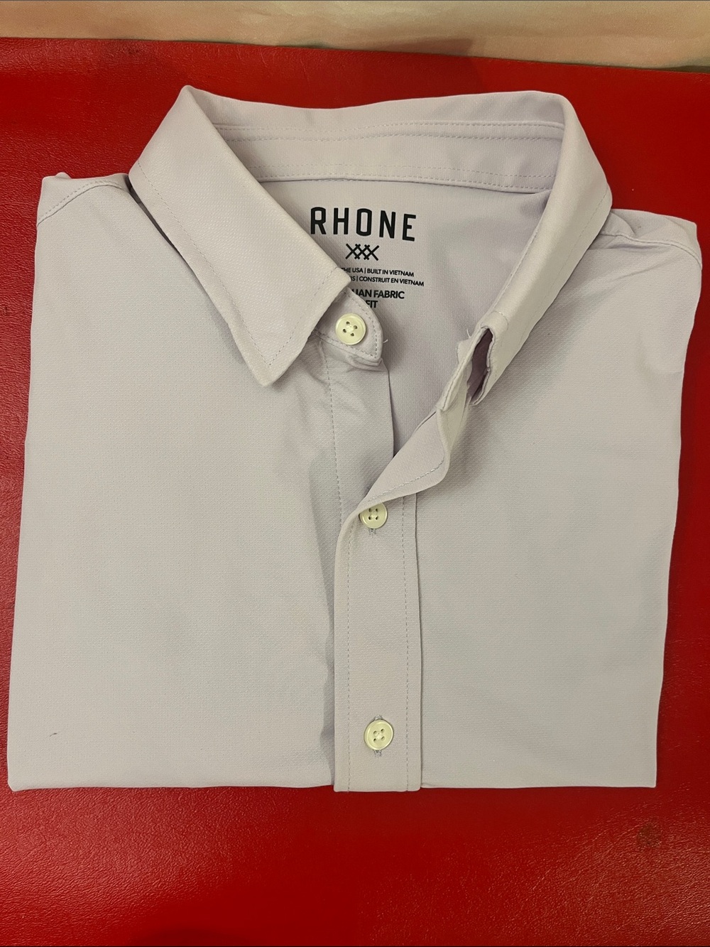 RHONE MENS COMMUTER SEMI-SPREAD COLLAR SLIM FIT LONG SLEEVE SHIRT size M